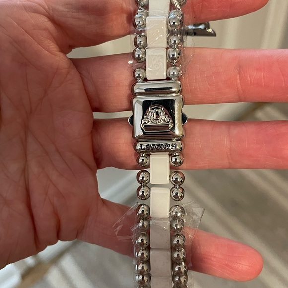Lagos white ceramic and stainless steel Watch bracelet - Picture 2 of 3